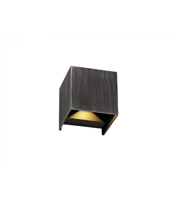 Up & Downward Lighting Wall Lamp, 2 x 3W LED, 3000K, 400lm, IP54, Black, Silver