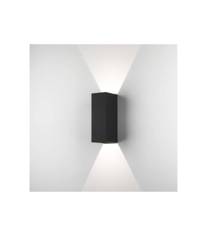 LED 1 Light Outdoor Large Up Down Wall Light Textured Black IP65
