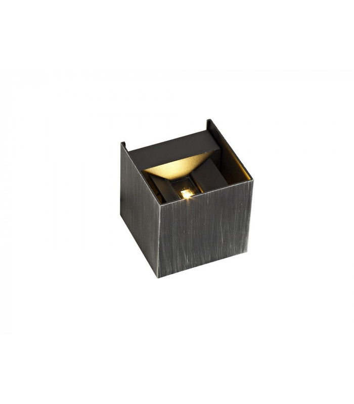 Up & Downward Lighting Wall Lamp, 2 x 3W LED, 3000K, 400lm, IP54, Black, Silver
