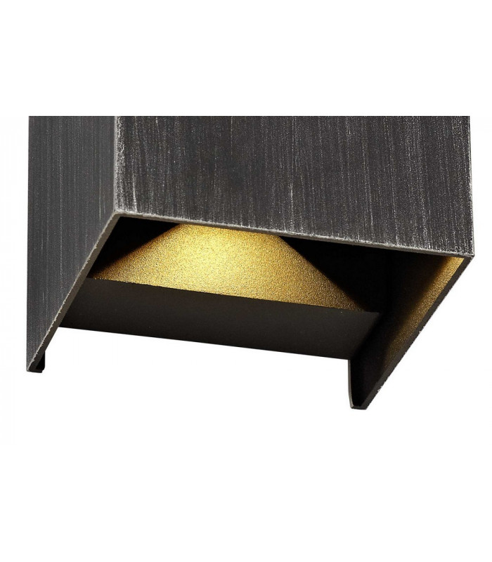 Up & Downward Lighting Wall Lamp, 2 x 3W LED, 3000K, 400lm, IP54, Black, Silver