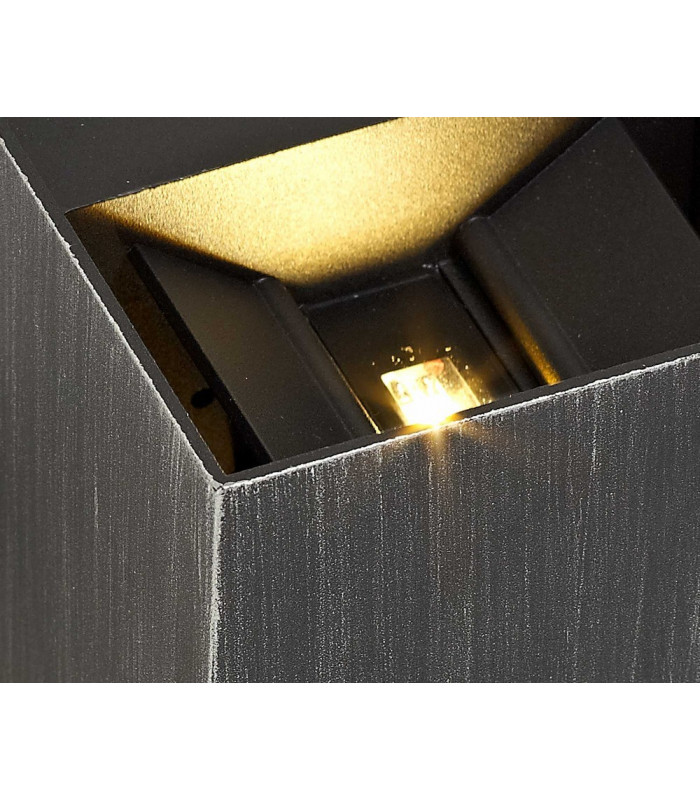 Up & Downward Lighting Wall Lamp, 2 x 3W LED, 3000K, 400lm, IP54, Black, Silver