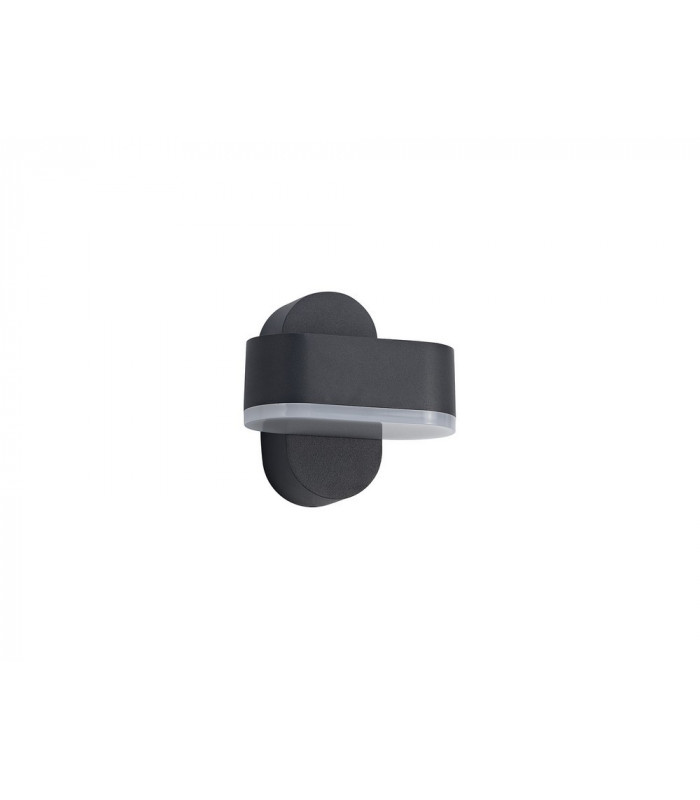 1 Light Adjustable Wall Lamp, 1 x 6W LED, 3000K, 400lm, IP54, Anthracite