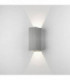 LED 1 Light Outdoor Large Up Down Wall Light Textured Painted Silver IP65
