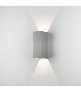 LED 1 Light Outdoor Large Up Down Wall Light Textured Painted Silver IP65