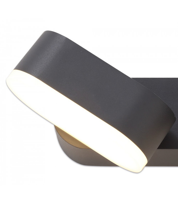 2 Light Adjustable Wall Lamp, 2 x 6W LED, 3000K, 780lm, IP54, Anthracite