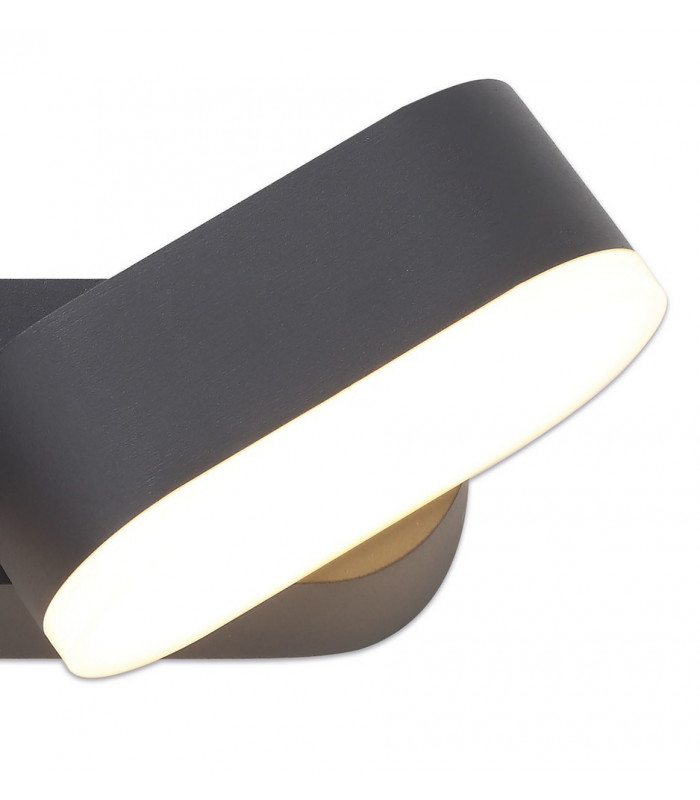 2 Light Adjustable Wall Lamp, 2 x 6W LED, 3000K, 780lm, IP54, Anthracite