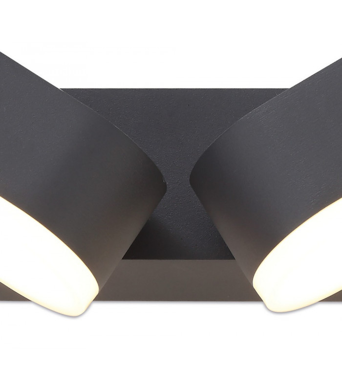 2 Light Adjustable Wall Lamp, 2 x 6W LED, 3000K, 780lm, IP54, Anthracite