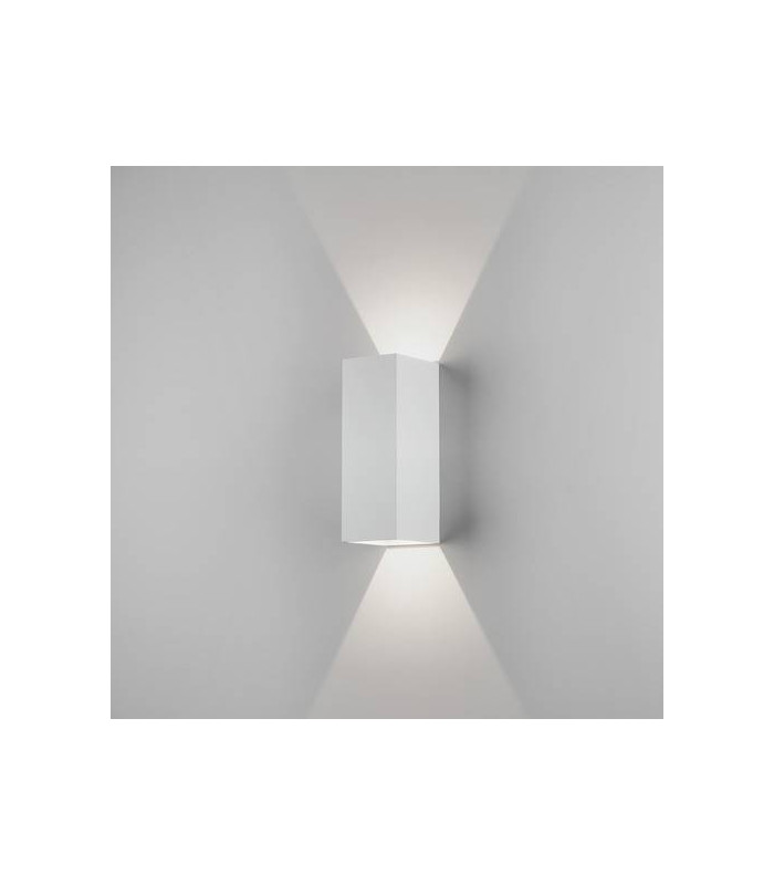 LED 1 Light Outdoor Large Up Down Wall Light Textured White IP65