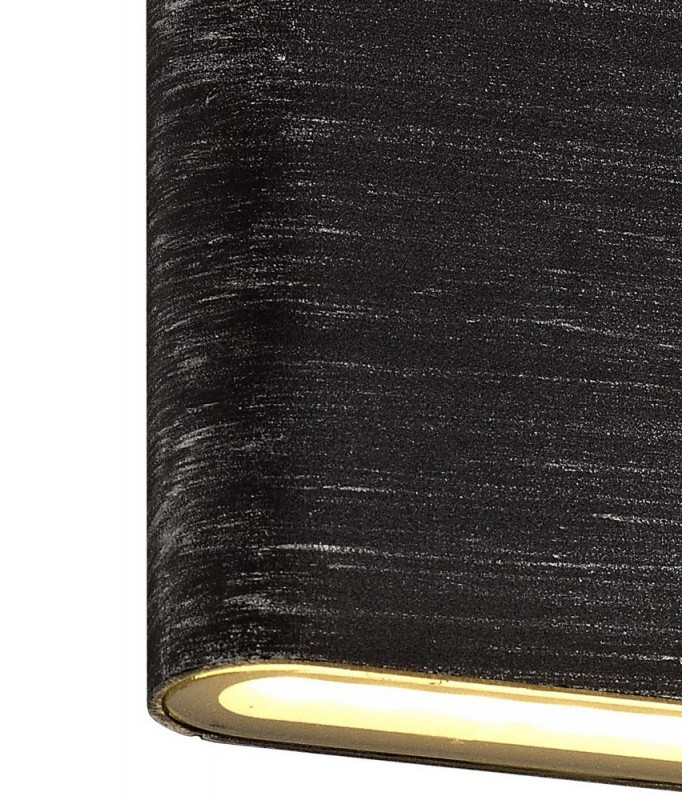 Up and Downward Lighting Wall Lamp, 2 x 3W LED, 3000K, 350lm, IP54, Black, Silver