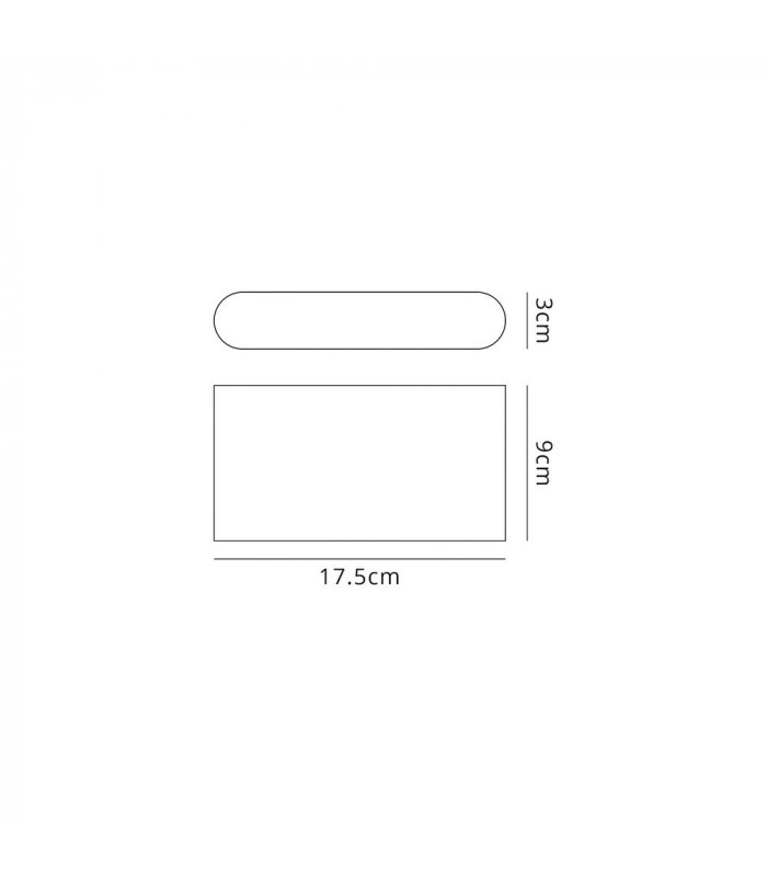 Up and Downward Lighting Wall Lamp, 2 x 6W LED, 3000K, 630lm, IP54, Black, Silver