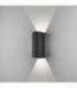 LED 1 Light Outdoor Large Up Down Wall Light Textured Black IP65