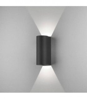 LED 1 Light Outdoor Large Up Down Wall Light Textured Black IP65