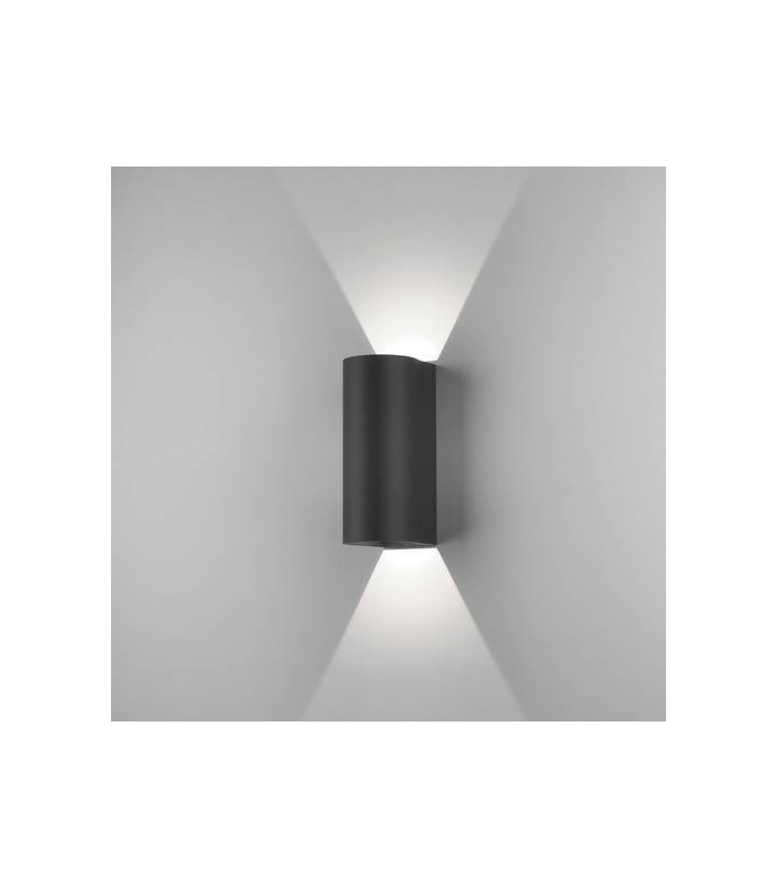 LED 1 Light Outdoor Large Up Down Wall Light Textured Black IP65
