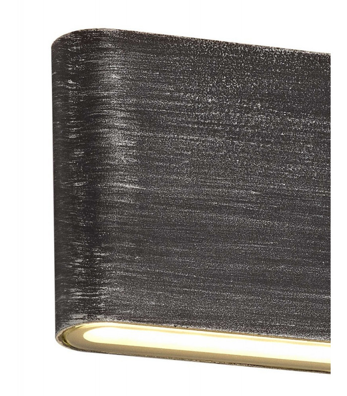 Up and Downward Lighting Wall Lamp, 2 x 6W LED, 3000K, 630lm, IP54, Black, Silver