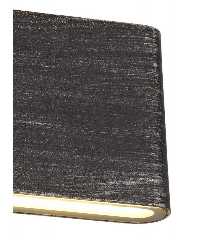 Up and Downward Lighting Wall Lamp, 2 x 6W LED, 3000K, 630lm, IP54, Black, Silver