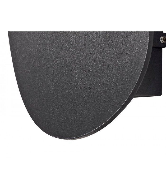 Flush Wall Lamp, 1 x 6W LED, 3000K, 700lm, IP54, Anthracite