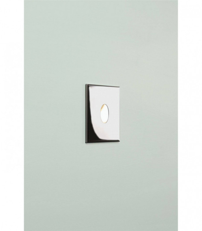 LED 1 Light Outdoor Recessed Marker Wall Light Polished Chrome IP65