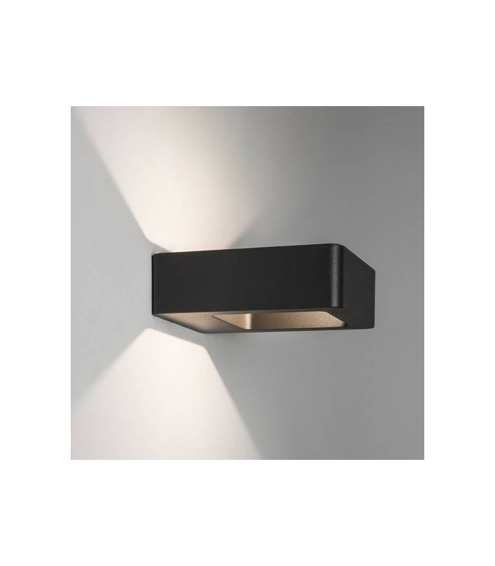 LED 1 Light Outdoor Up Down Wall Light Textured Black IP54