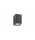 Rectangle Wall Down Lamp, 1 x GU10, IP54, Black, Silver