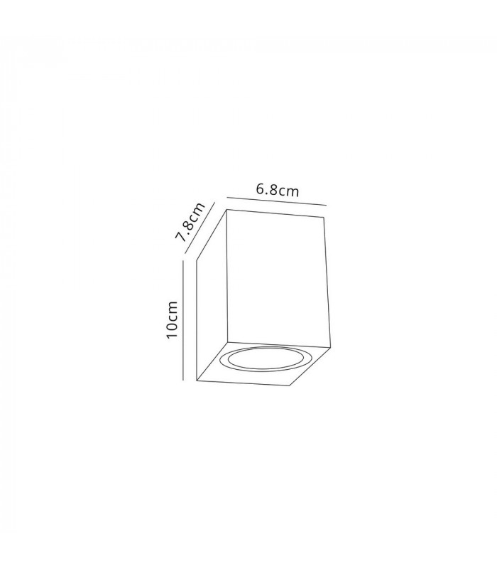 Rectangle Wall Down Lamp, 1 x GU10, IP54, Black, Silver