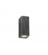 Rectangle Wall Lamp, 2 x GU10, IP54, Black, Silver