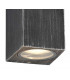 Rectangle Wall Lamp, 2 x GU10, IP54, Black, Silver