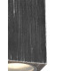 Rectangle Wall Lamp, 2 x GU10, IP54, Black, Silver