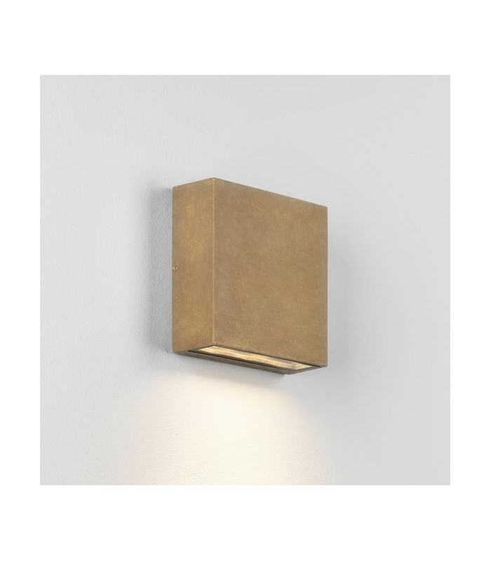 LED 1 Light Outdoor Coastal Wall Light Antique Brass IP54