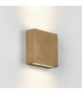 LED 1 Light Outdoor Coastal Up Down Wall Light Antique Brass IP54