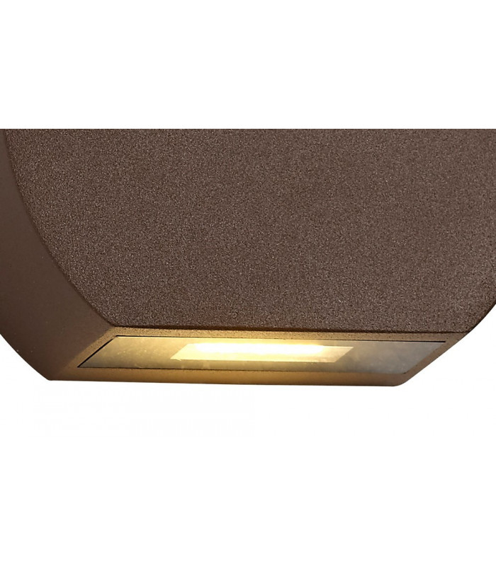 Wall Down Lamp, 1 x 3W LED, 3000K, 270lm, IP54, Dark Brown