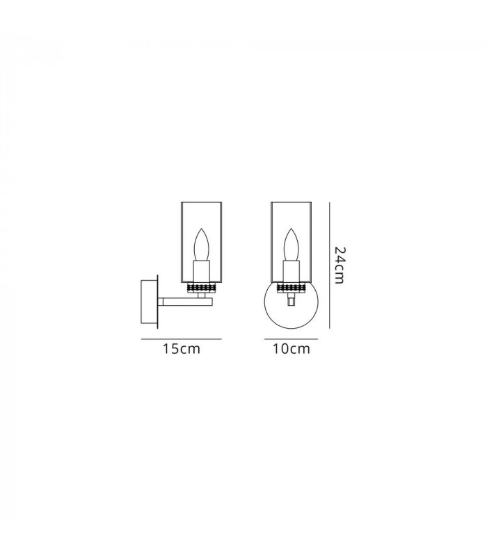 Wall Lamp Switched, 1 x E14, Polished Nickel