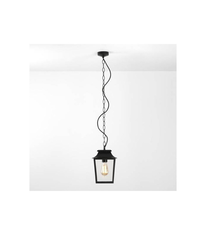 1 Light Outdoor Ceiling Pendant Light Textured Black, E27