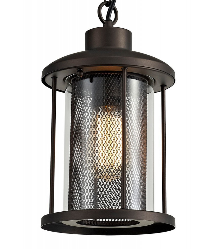 Ceiling Pendant, 1 x E27, Antique Bronze, Clear Glass, IP54