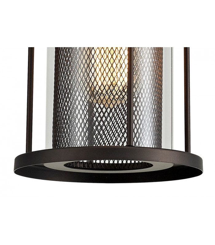 Ceiling Pendant, 1 x E27, Antique Bronze, Clear Glass, IP54