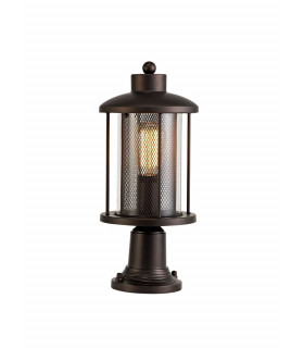 Pedestal Lamp, 1 x E27, Antique Bronze, Clear Glass, IP54