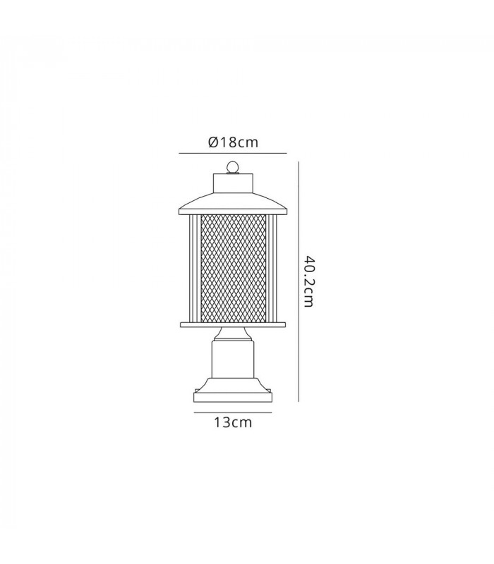 Pedestal Lamp, 1 x E27, Antique Bronze, Clear Glass, IP54