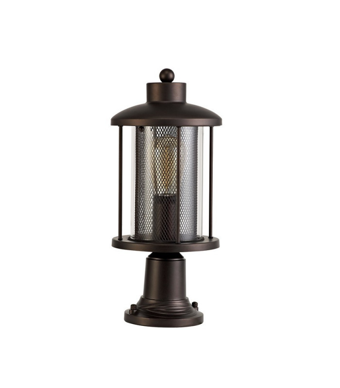 Pedestal Lamp, 1 x E27, Antique Bronze, Clear Glass, IP54