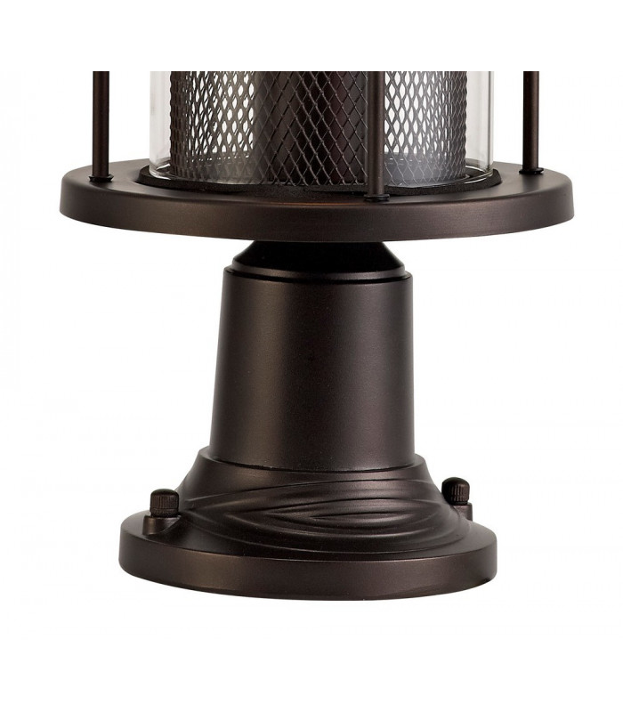 Pedestal Lamp, 1 x E27, Antique Bronze, Clear Glass, IP54