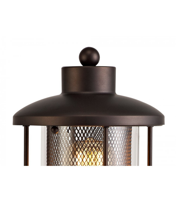 Pedestal Lamp, 1 x E27, Antique Bronze, Clear Glass, IP54