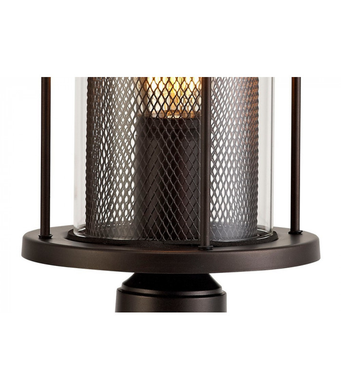 Pedestal Lamp, 1 x E27, Antique Bronze, Clear Glass, IP54