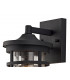 Wall Lamp, 1 x E27, Black, Clear Crackled Glass, IP54