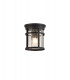 Ceiling, 1 x E27, Black, Clear Crackled Glass, IP54