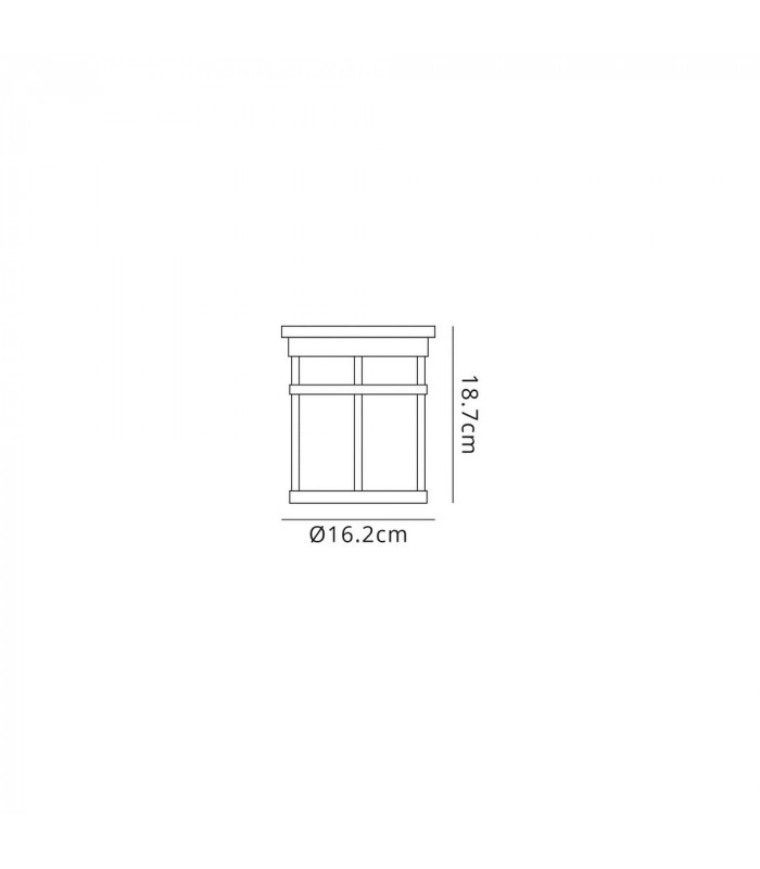 Ceiling, 1 x E27, Black, Clear Crackled Glass, IP54