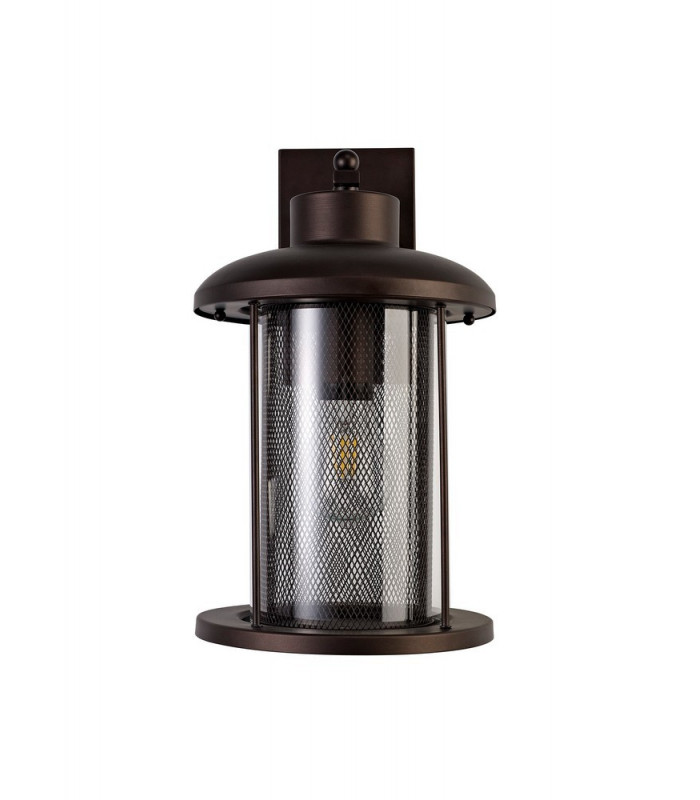 Extra Large Wall Lamp, 1 x E27, Antique Bronze, Clear Glass, IP54