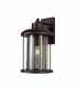 Extra Large Wall Lamp, 1 x E27, Antique Bronze, Clear Glass, IP54