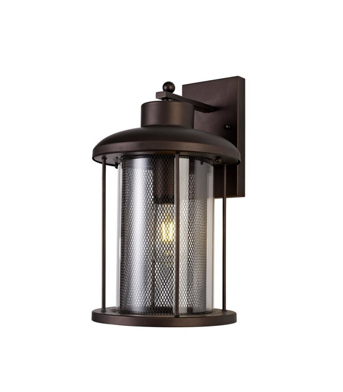 Extra Large Wall Lamp, 1 x E27, Antique Bronze, Clear Glass, IP54