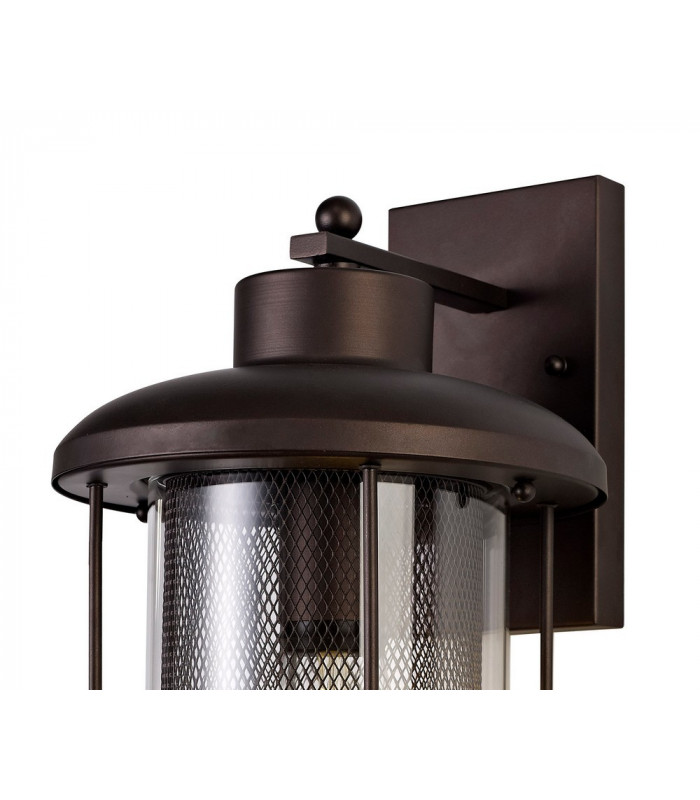 Extra Large Wall Lamp, 1 x E27, Antique Bronze, Clear Glass, IP54
