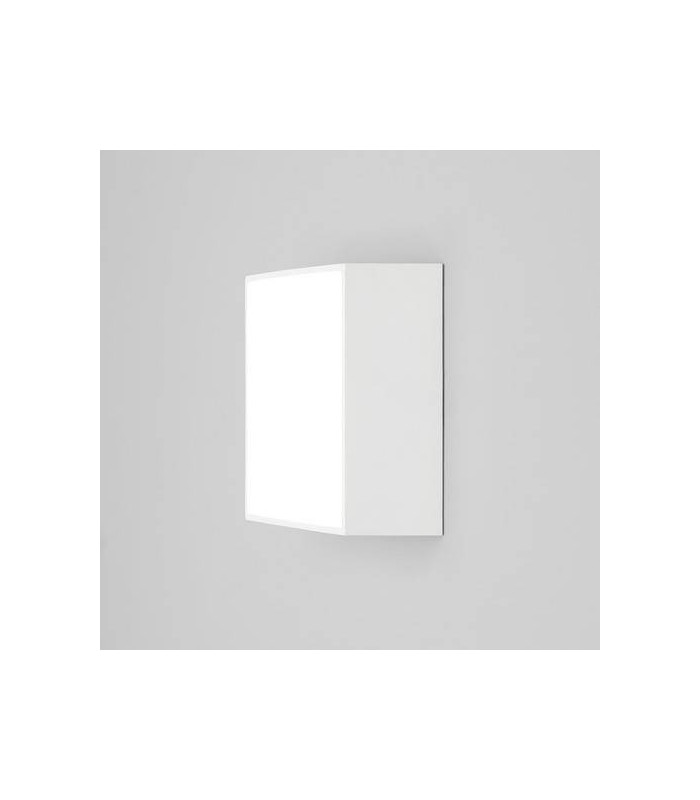 LED 1 Light Outdoor Square Small Flush Light Textured White IP65