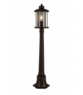 Single Headed Post Lamp, 1 x E27, Antique Bronze, Clear Glass, IP54