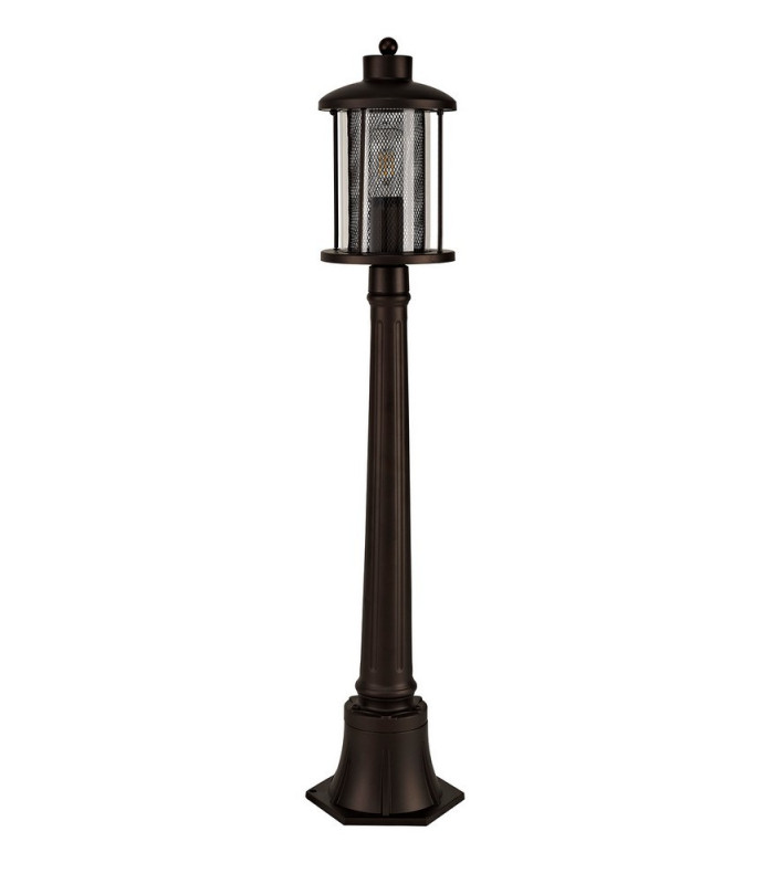 Single Headed Post Lamp, 1 x E27, Antique Bronze, Clear Glass, IP54